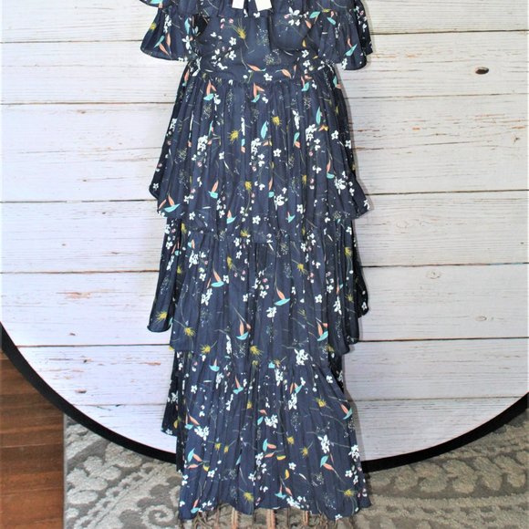 Aqua Bloomingdale’s Exclusive Pleated Tiered Floral Maxi Dress - Picture 8 of 15